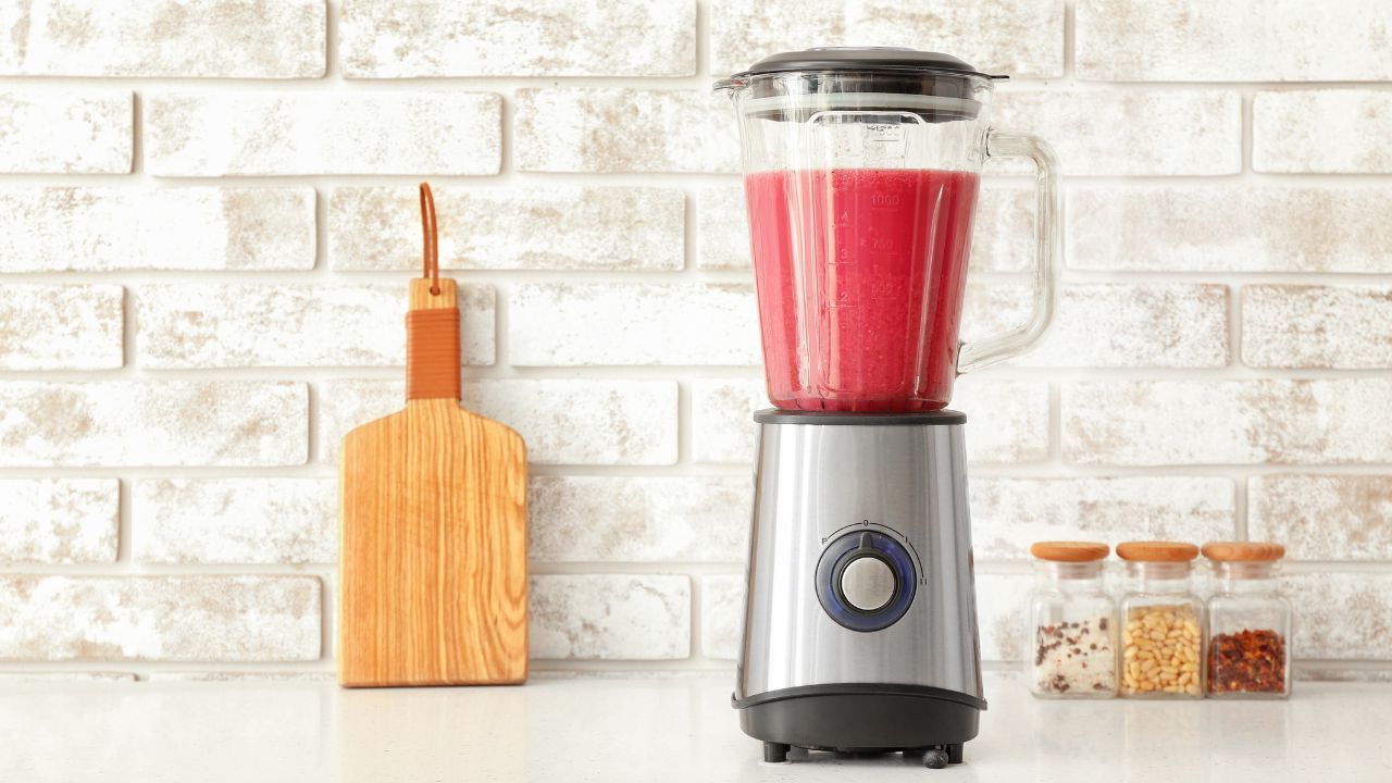 Blender with fruits smoothie