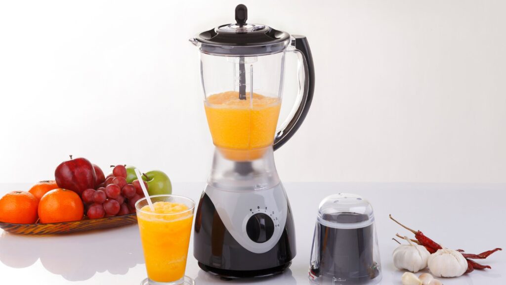 Electric blender with fruits