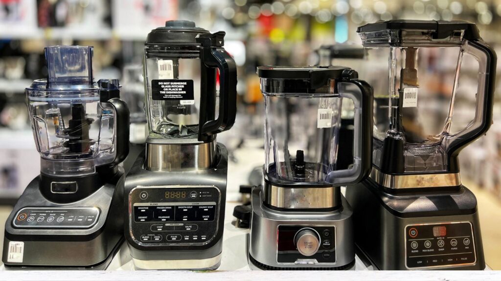 Selection of blenders in electronics store