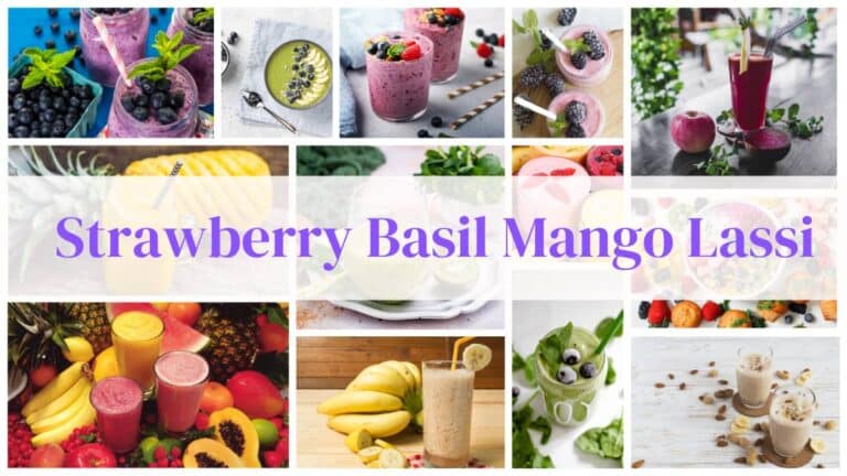 Strawberry Basil Mango Lassi