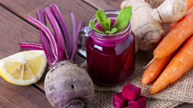 Beetroot Carrot And Ginger Juice